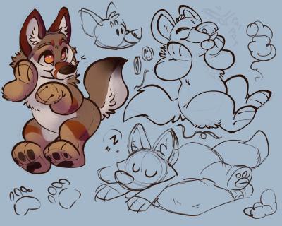 Patreon sketch page of Peluche by Grey