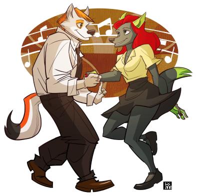 Dancing picture of Dax and Ichi